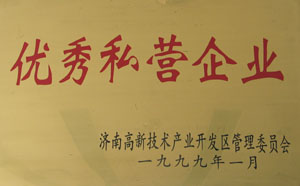 1998～1999年，連續兩年被濟南高新開(kāi)發(fā)區管委會(huì )評為“優(yōu)秀私營(yíng)企